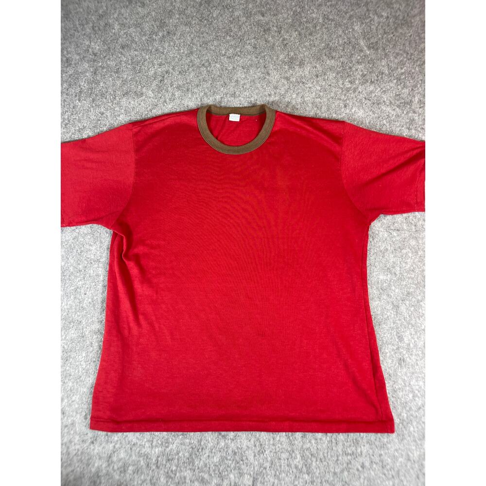 VINTAGE Stratford Shirt Womens Large Red Short Sleeve Tee Minimalist 90s USA